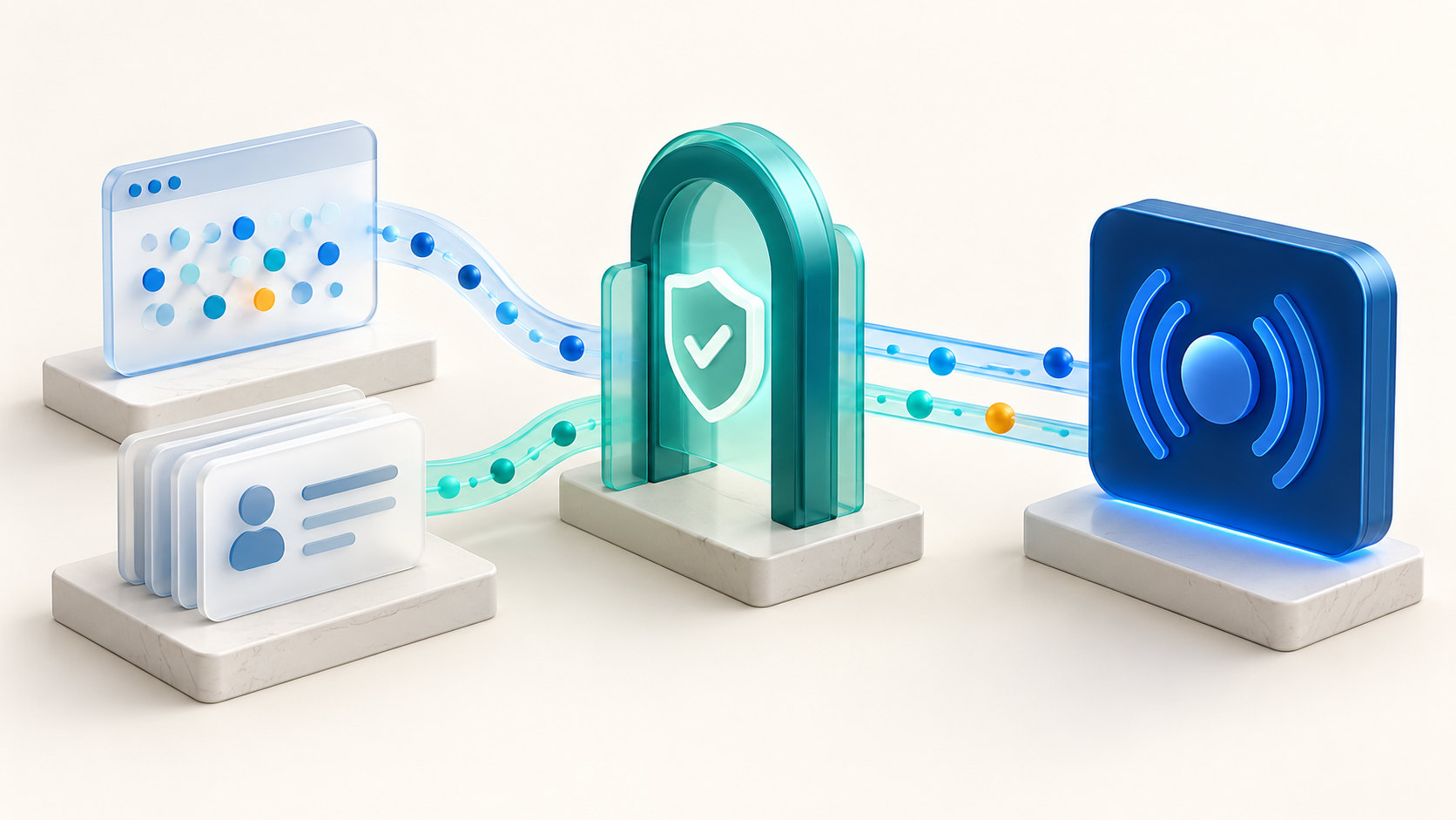 Separate website and customer-data streams pass through a permission checkpoint before reaching a campaign signal module.